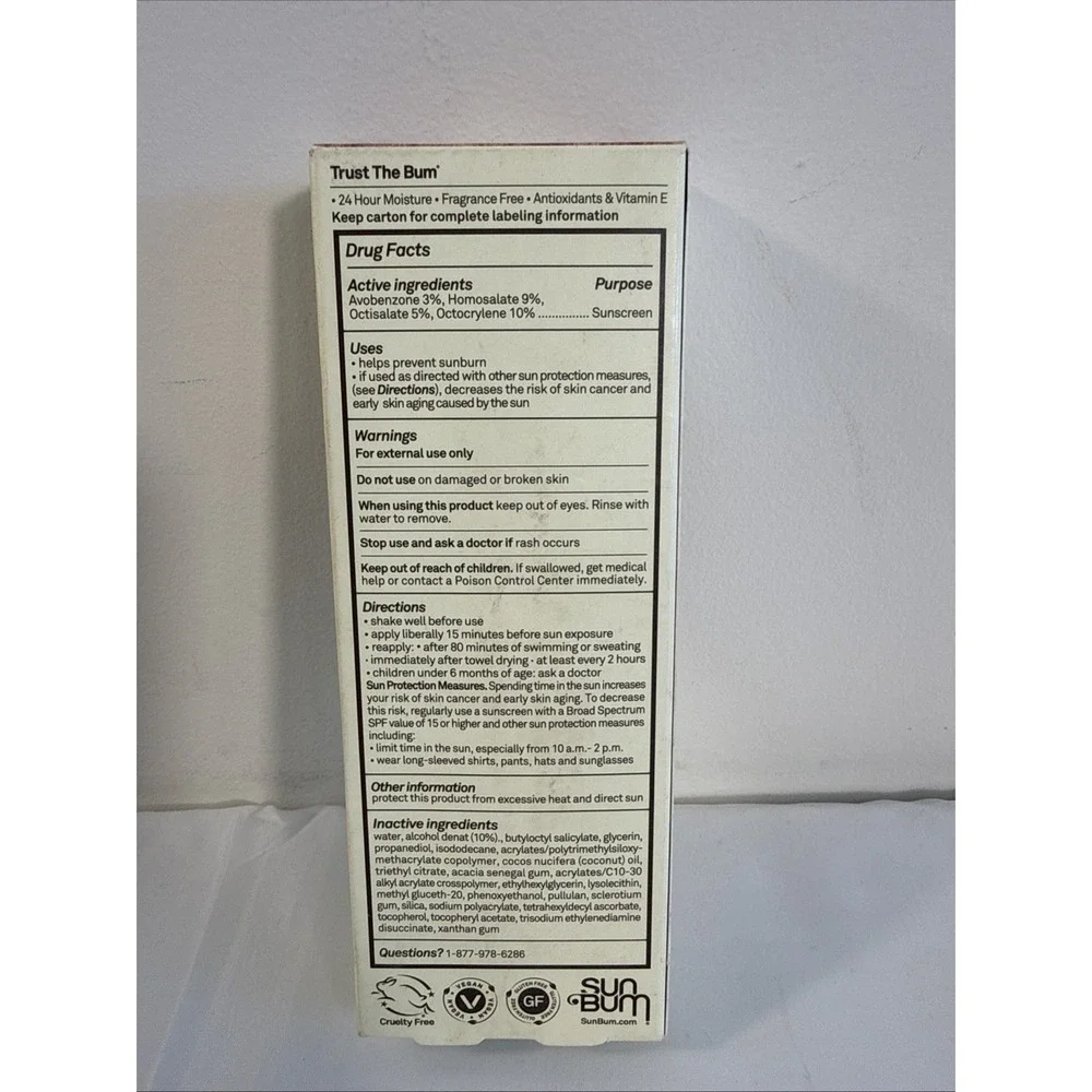 Sun Bum Daily Face Liquid Sunscreen Moisturizer SPF 50 - 1.7 FL. OZ exp‎ 1/2026